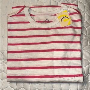 Primary Pink and White Striped Tee